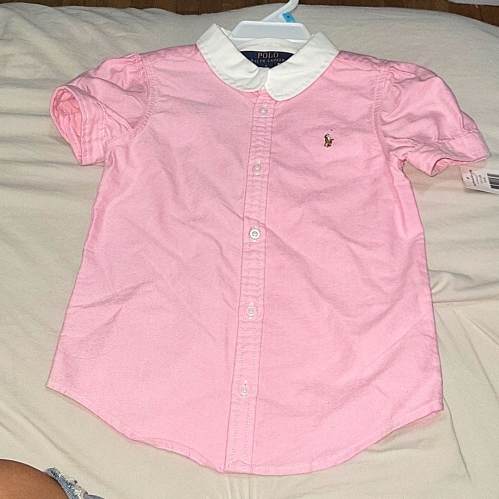 BNWT Polo Ralph Lauren pink button down shirt Toddler Sz 5